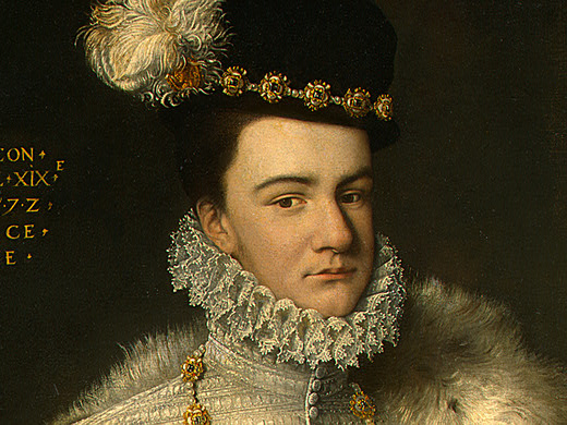 16th century French nobleman with plumed bonnet and ruff, Francois Duke of Alencon