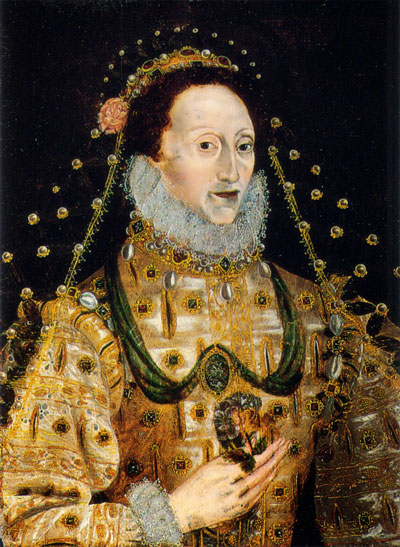 poor condition portrait of Elizabeth I